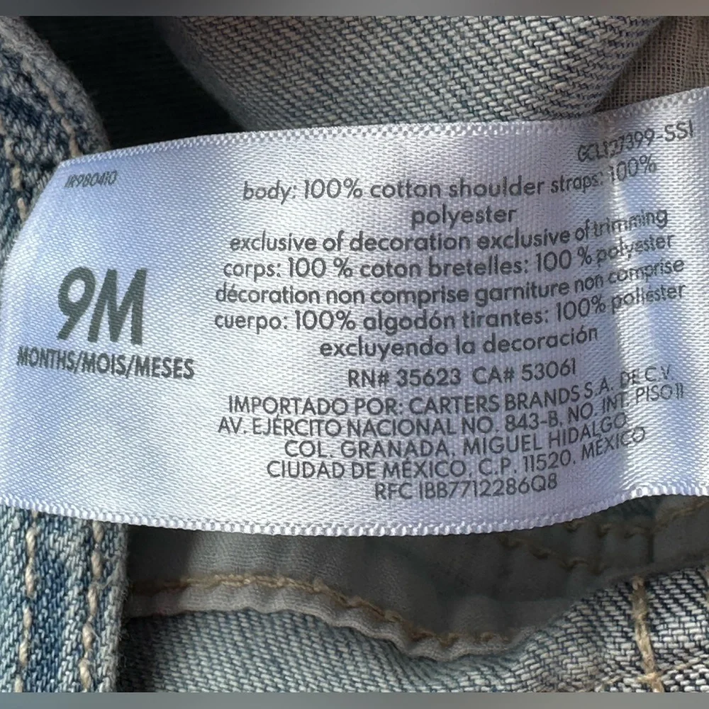 NEW OshKosh B'gosh Toddler Denim Shortalls size 9 Months