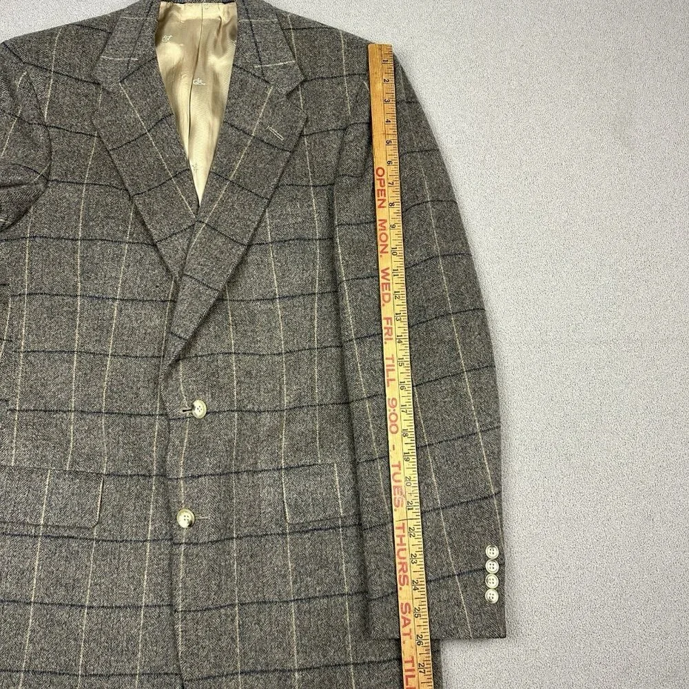 Vintage Austin Reed Of Regent Street Blazer Brown Plaid HBT Sport Coat 4 Button