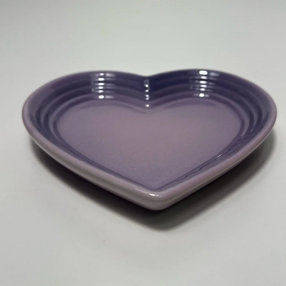 Le Creuset Stoneware Heart Shaped Trinket Dish Plate Tray Bowl