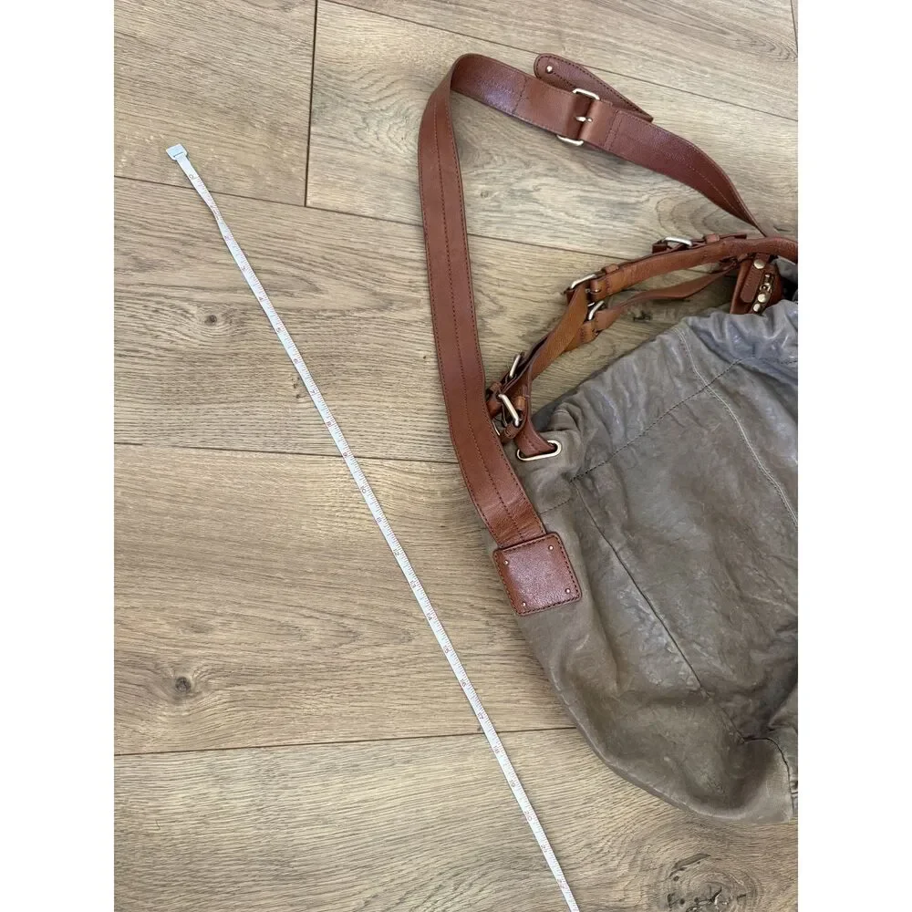ANTHROPOLOGIE Schuler & Son Manzanilla hobo purse leather bag gray brown
