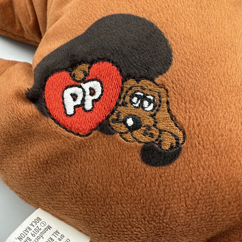 Pound Puppy Plush Dog Brown Black Spots Red Collar Long Ears 2019