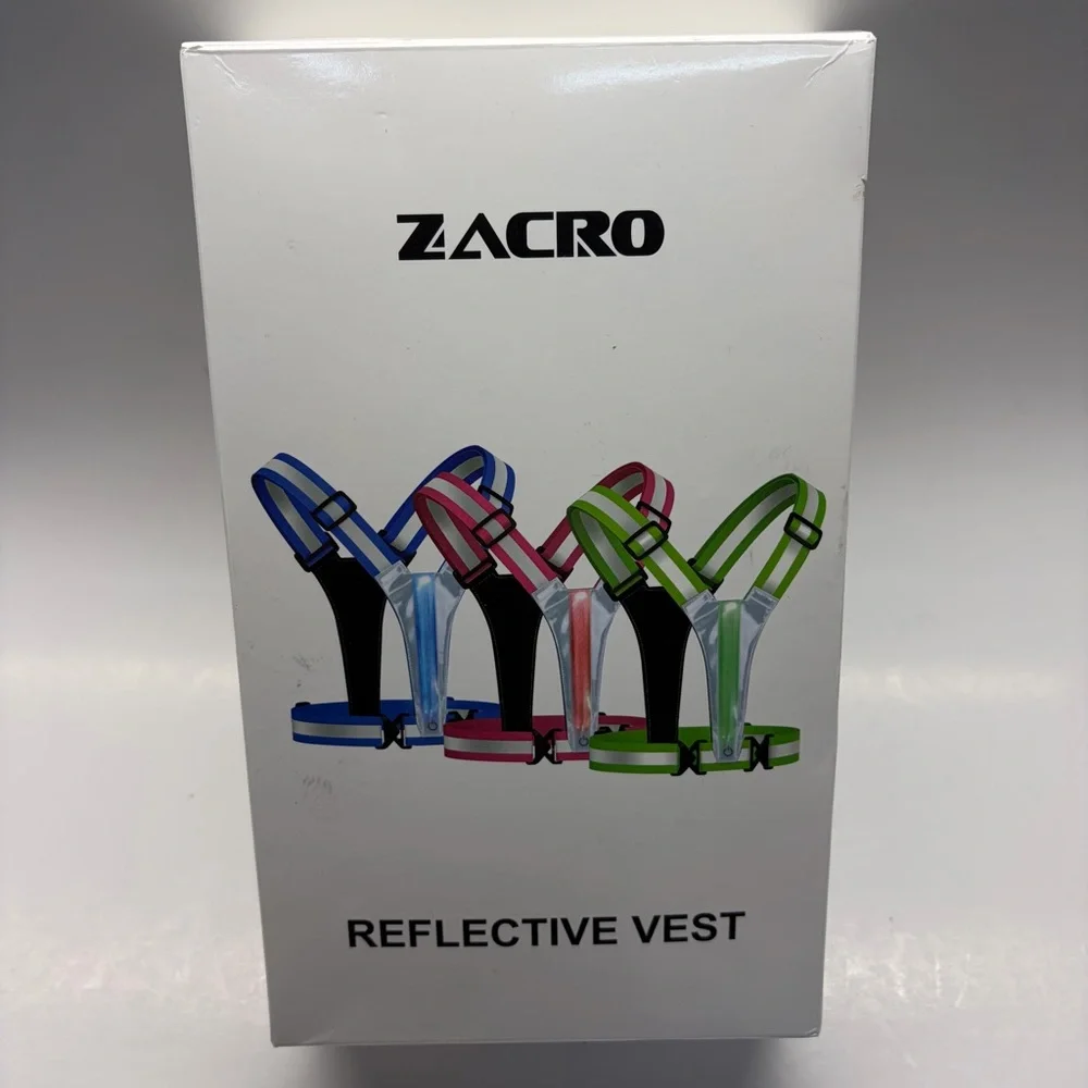 New Zacro Reflective Vest LED 5 Colors Waterproof Neon Green Charging Cable