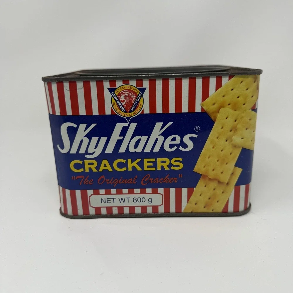 Vintage SkyFlakes Crackers 800g Tin Can Bank M.Y. San Biscuits Philippines