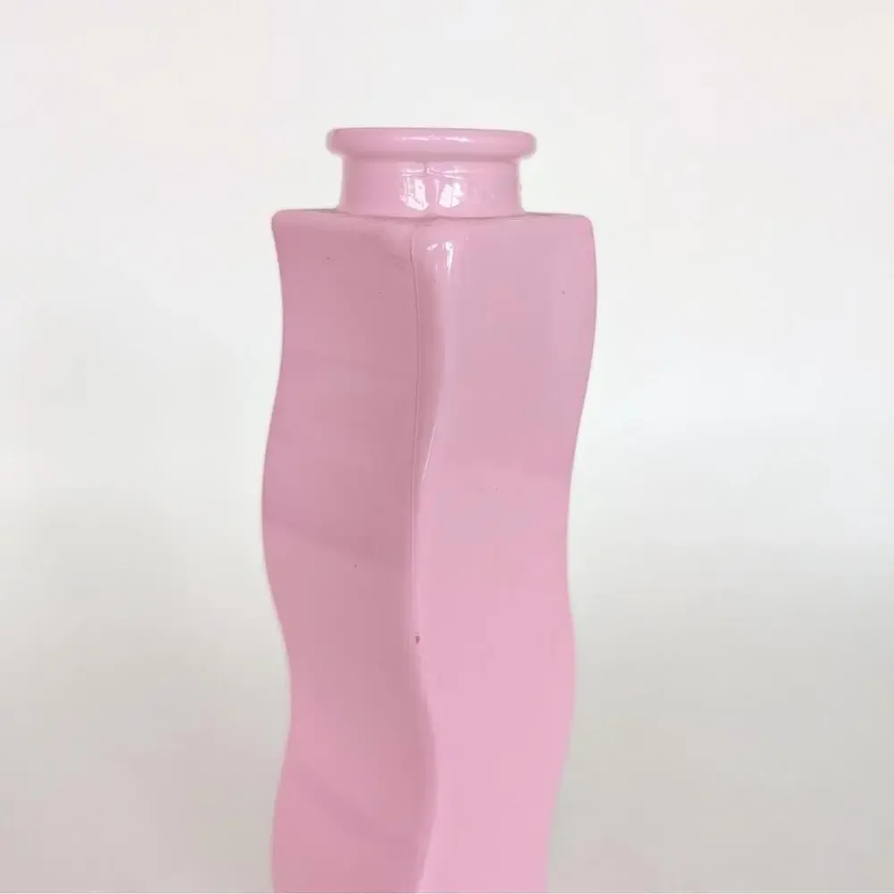 1990s Vintage Ikea Bright Green Skämt Squiggle Vase