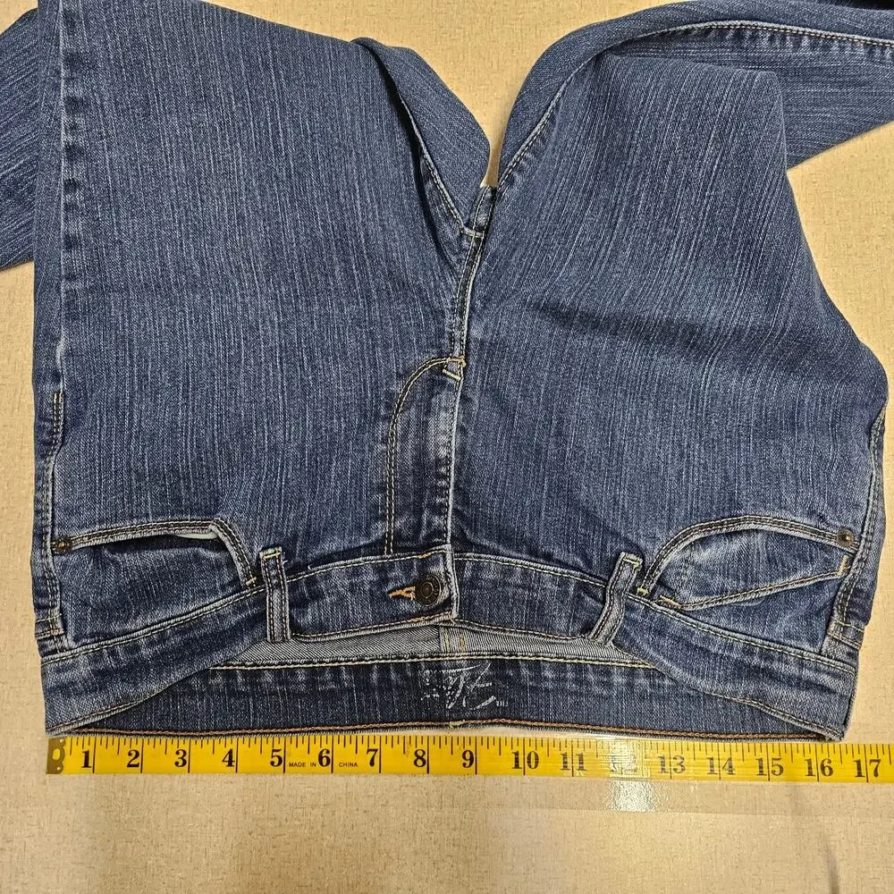VINTAGE Old Navy Mid Rise Denim Bootcut Jeans Medium Indigo Women's 10 Short
