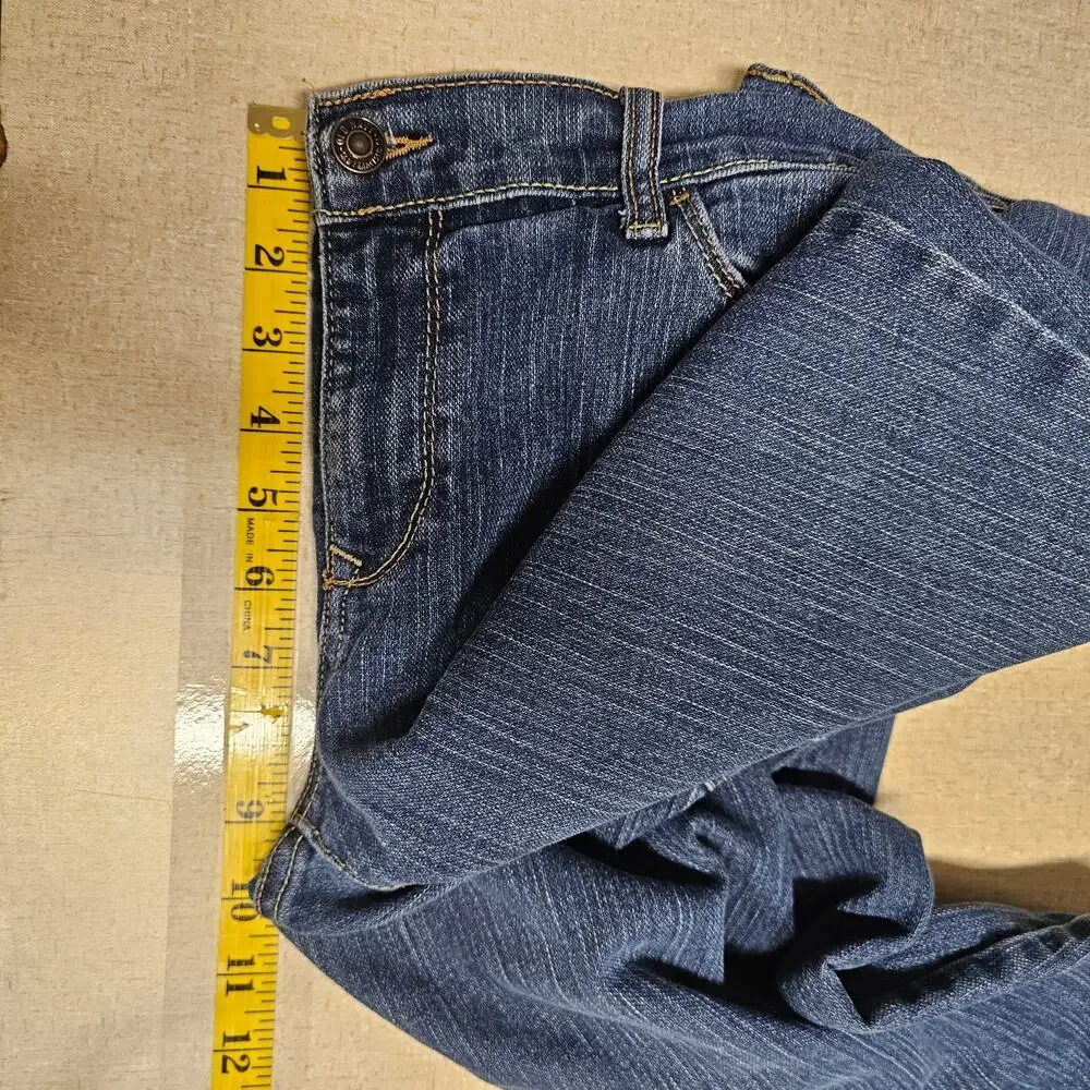 VINTAGE Old Navy Mid Rise Denim Bootcut Jeans Medium Indigo Women's 10 Short