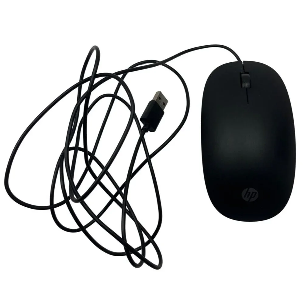 Hp Wired Usb Optical Mouse Black Ergonomic Design For Pc & Laptop 60f