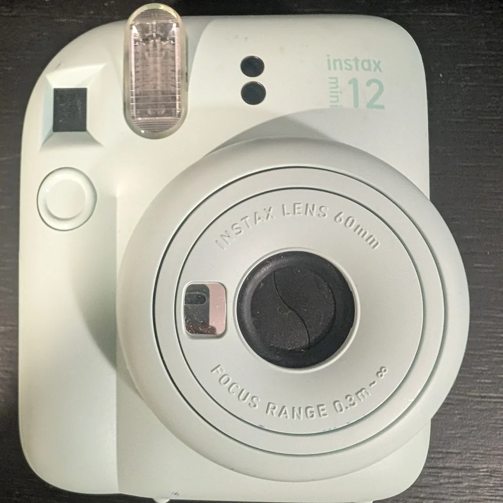 Instax Blue Instant Camera with White Case