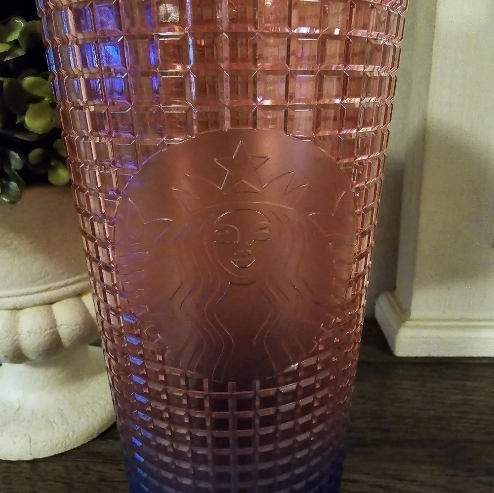 Starbucks 2022 Disco Ombre Watermelon Studded Grid Cold Cup Tumbler Venti