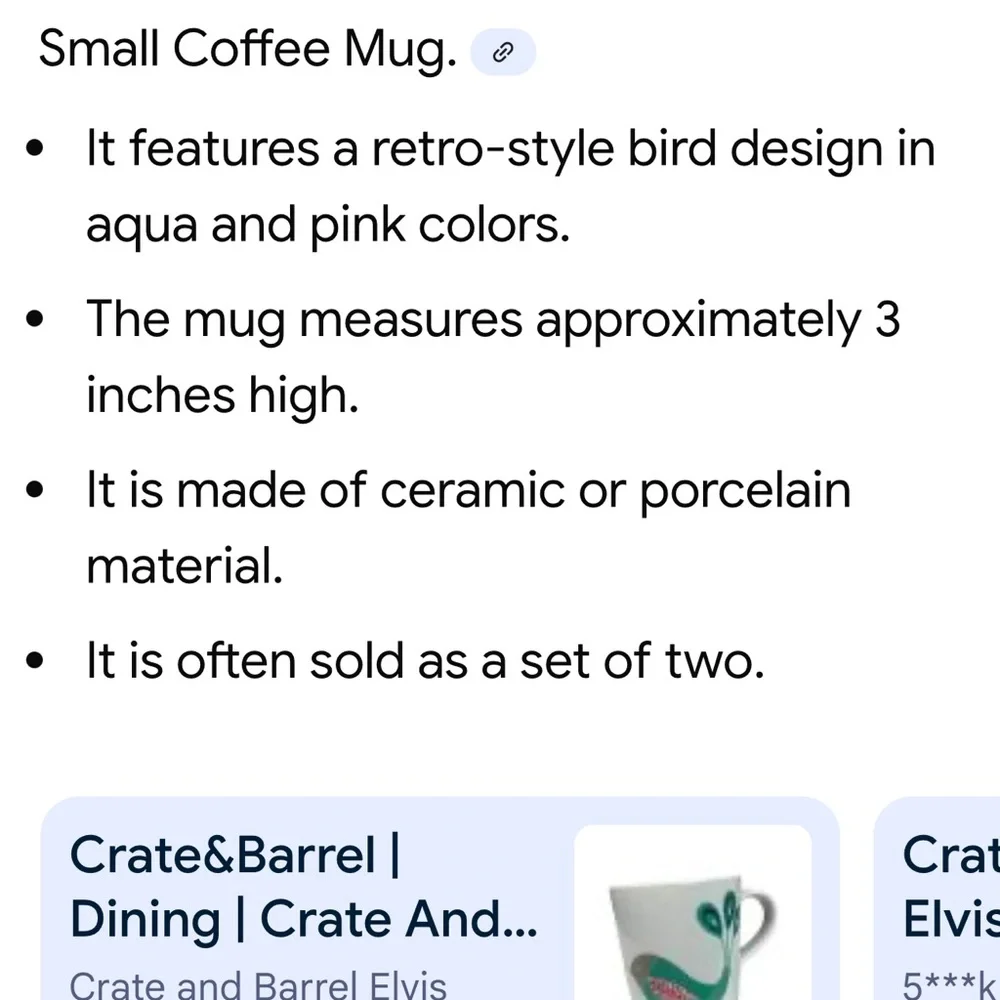 Crate&Barrel charming mug