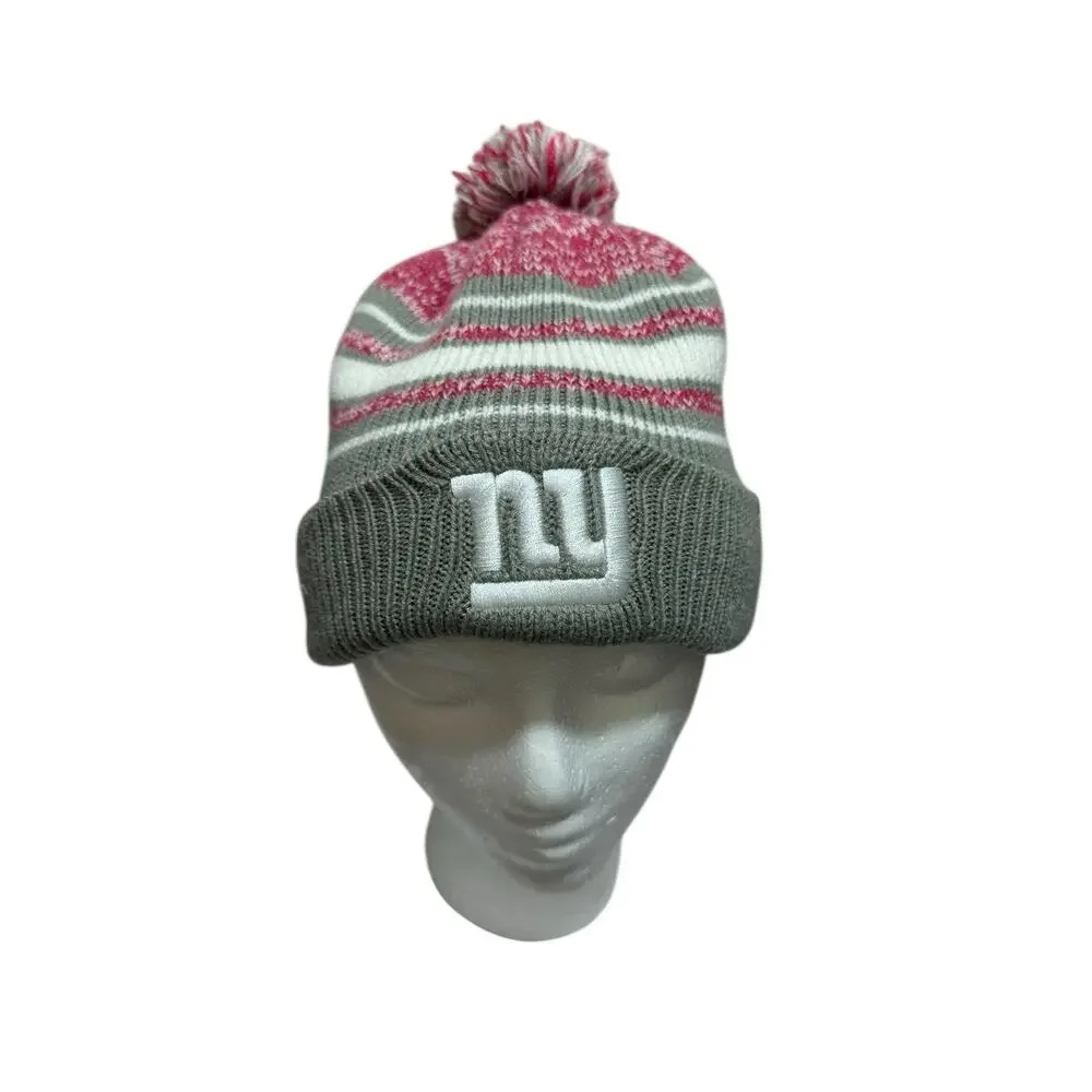 NFL 47 Brand New York Giants Kids Girls Knit Winter Skull Cap Hat Beanie Striped