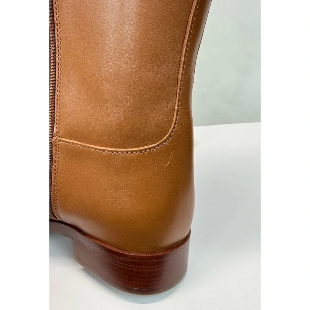 New Tory Burch Everly Strap Riding Boot Sierra Sz 7.5