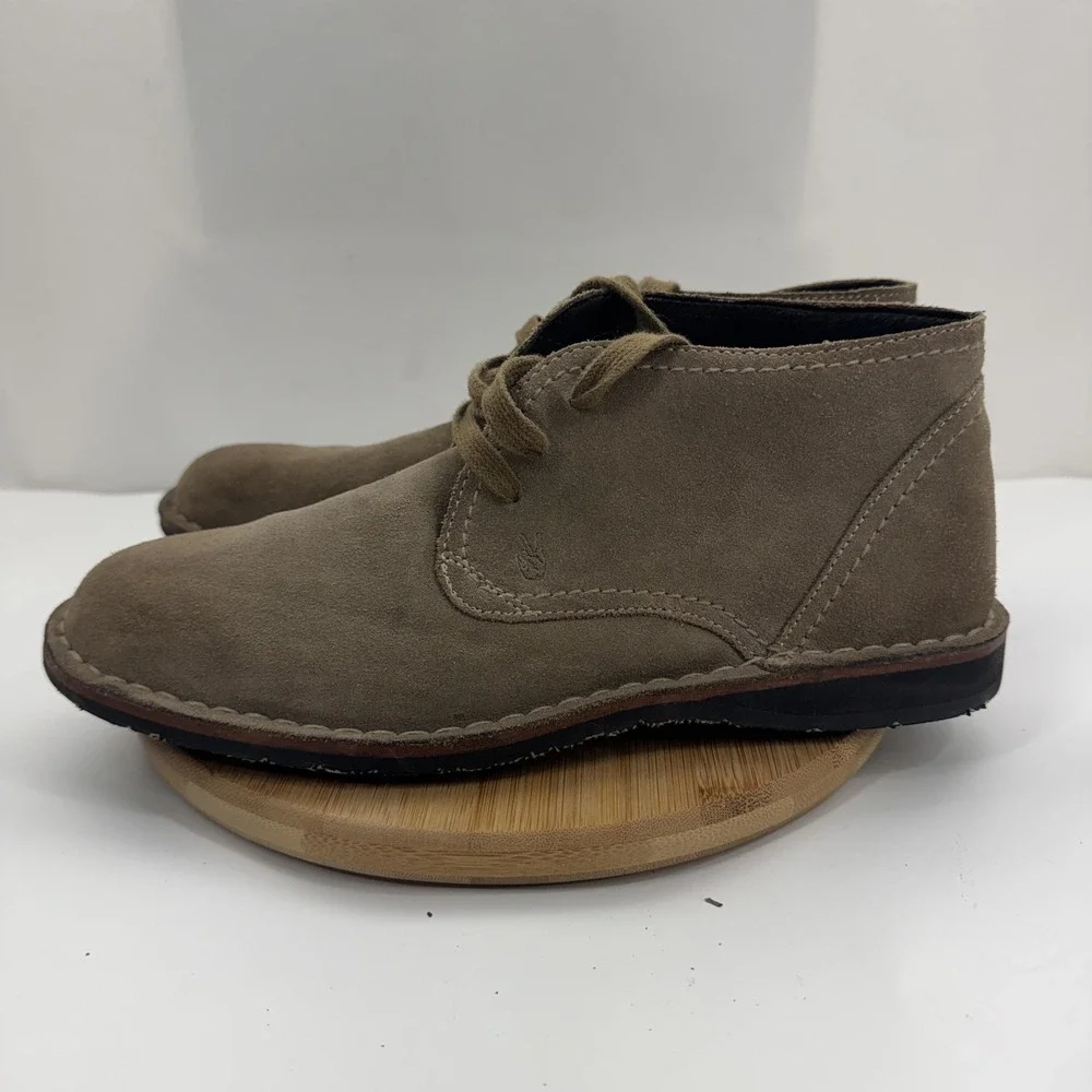 John Varvatos Boots Mens Size 7.5M Beige Suede Chukka Desert Lace Up Casual