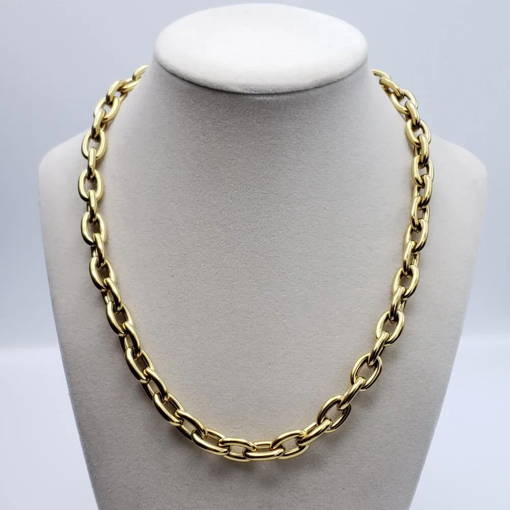 Authentic Louis Vuitton Gold Padlock w/Unbranded Stainless Steel Chain Necklace