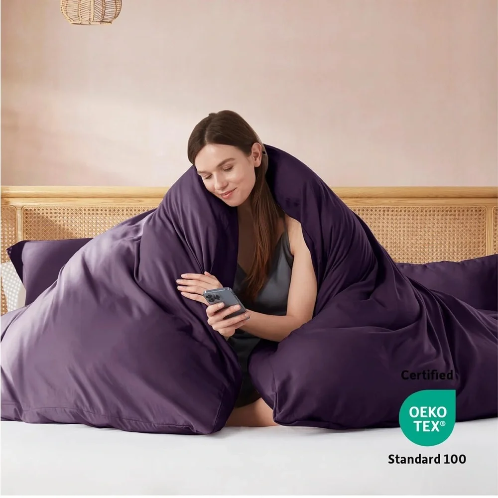 Nestl Purple California King Duvet Cover Set