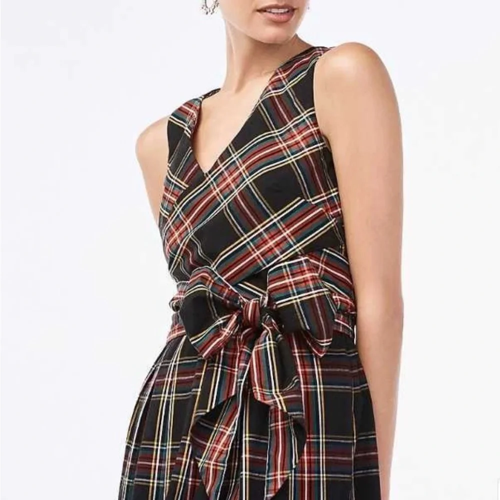 J. Crew Multicolor Plaid Midi Dress