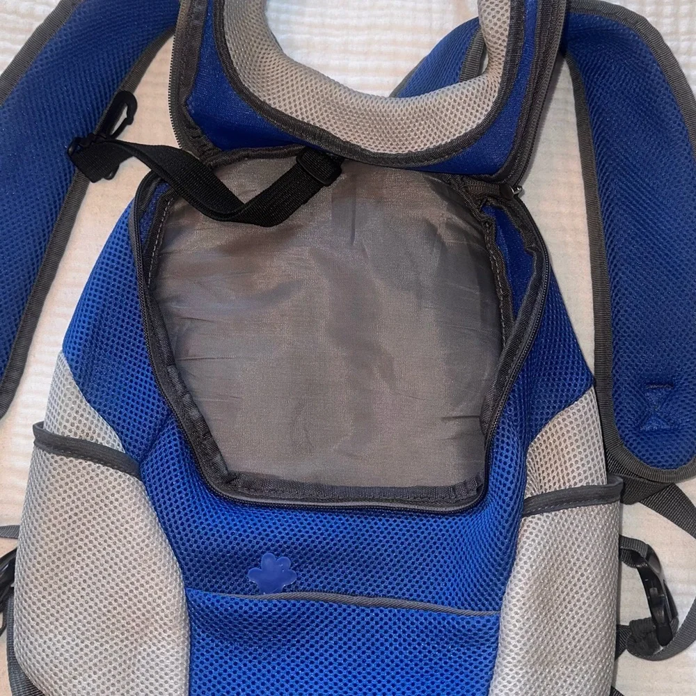 Blue and Gray Small Pet Backpack