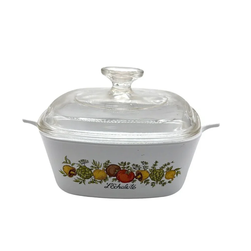 Vintage CorningWare LEchalote A-1-B 1 Qt Baking Dish With Glass Lid