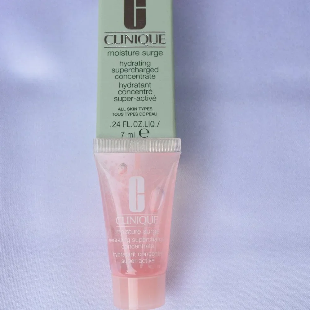 Clinique Beauty Set-Purple Pouch,Scrub,Concentrate,Lip,Mascara & Remover-7pc-NEW