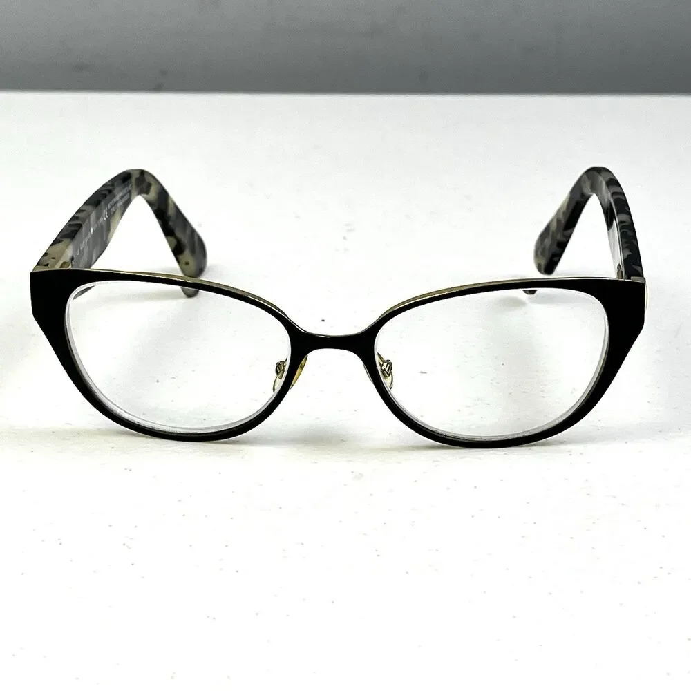 Kate Spade Eyeglasses Frame Jaydee Black Gold/Tortoise Cat Eye 140 Hard Case
