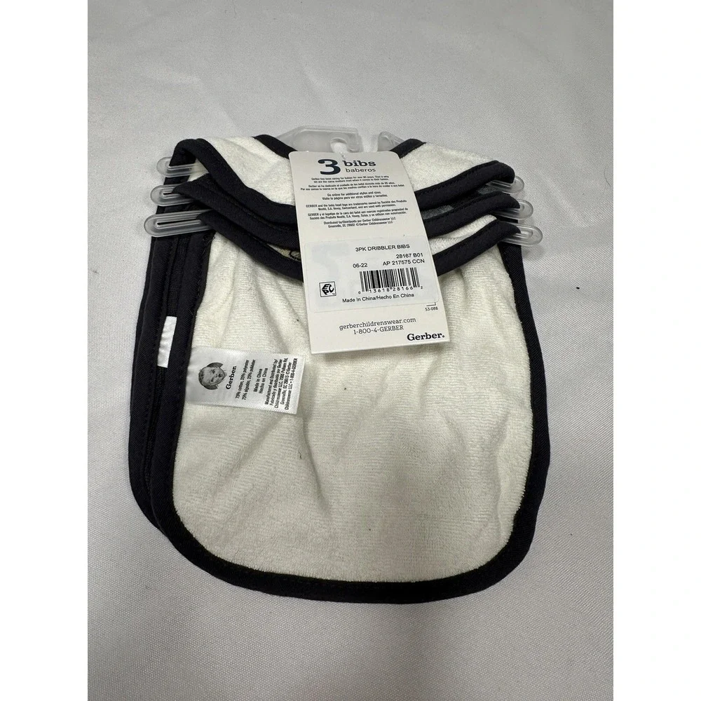 gerber 3 pack camping bibs 0-6 months