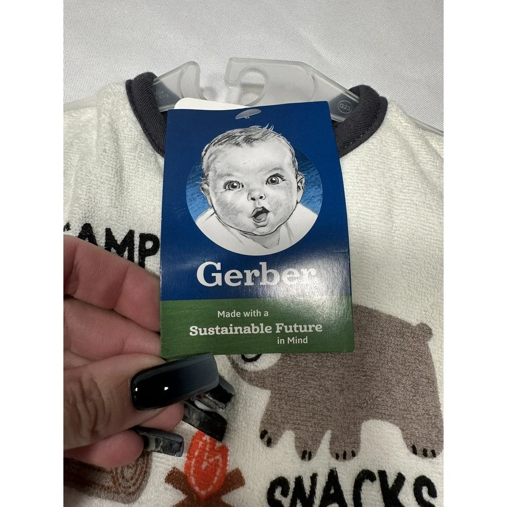 gerber 3 pack camping bibs 0-6 months