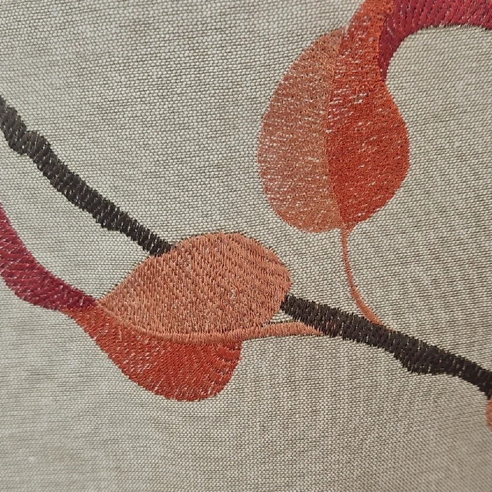 Crate&Barrel Etienne Tan Embroidered Rust Orange Brown Table Placemats Set of 4