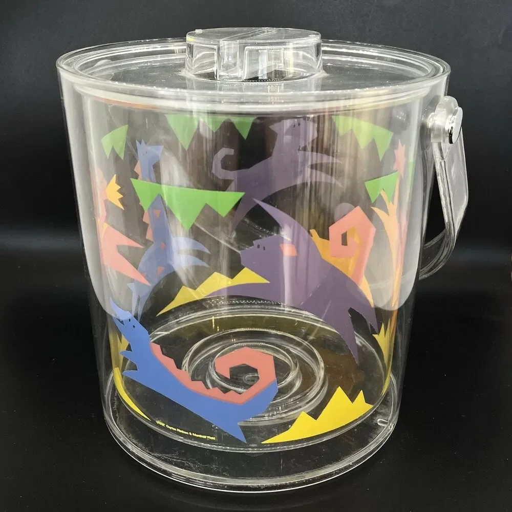 Vintage 90s Acrylic Zoo Animals Ice Bucket Dayton Hudson Marshall Field’s