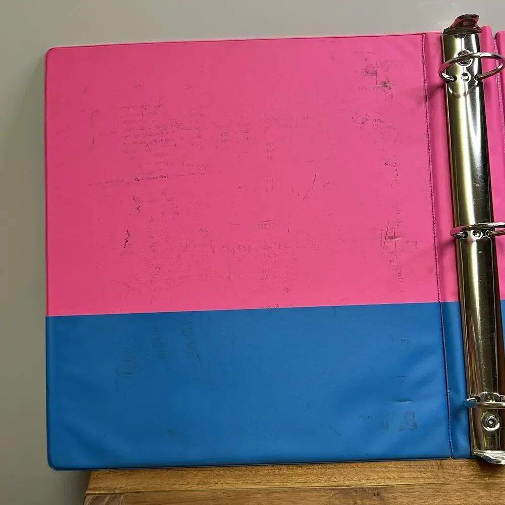 Vintage Lisa Frank 3 Ring Binder Lips Lipstick Rainbow Colorful Cheetah