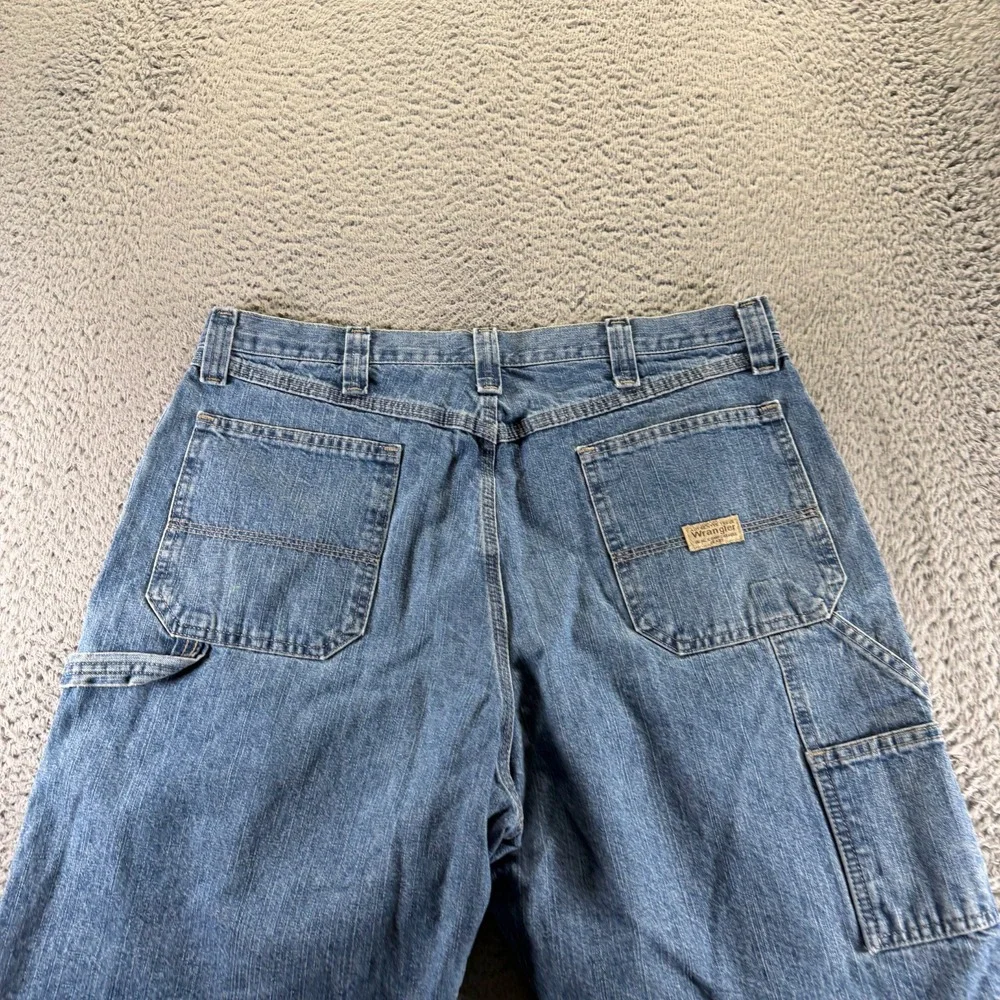 Wrangler Shorts Mens 36 Blue Cotton Denim Bermuda Carpenter Summer Workwear
