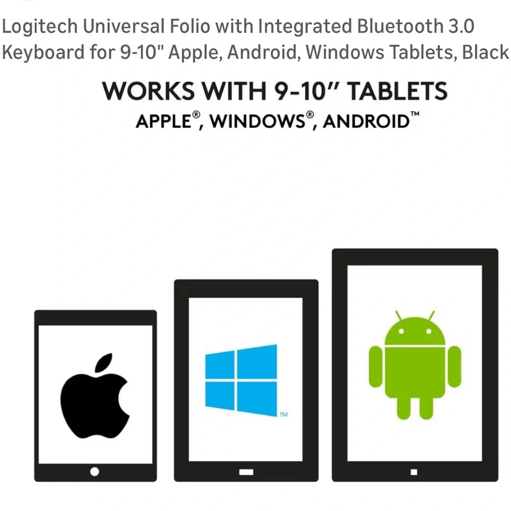 Logitech Universal Folio with Integrated Bluetooth 3.0 Keyboard for 9-10