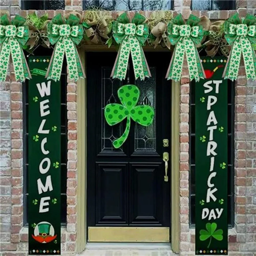 St Patricks Day Bow for Wreath Decorations,St Patricks Day Tree Topper