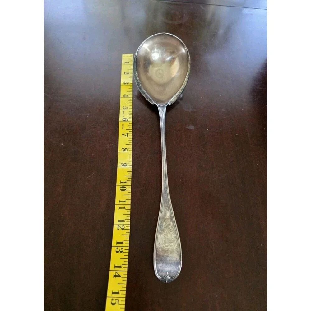 ​1847 Rogers Bros AI Silverplate Gravy Ladle Monogram B Charter Oak Grandmacore