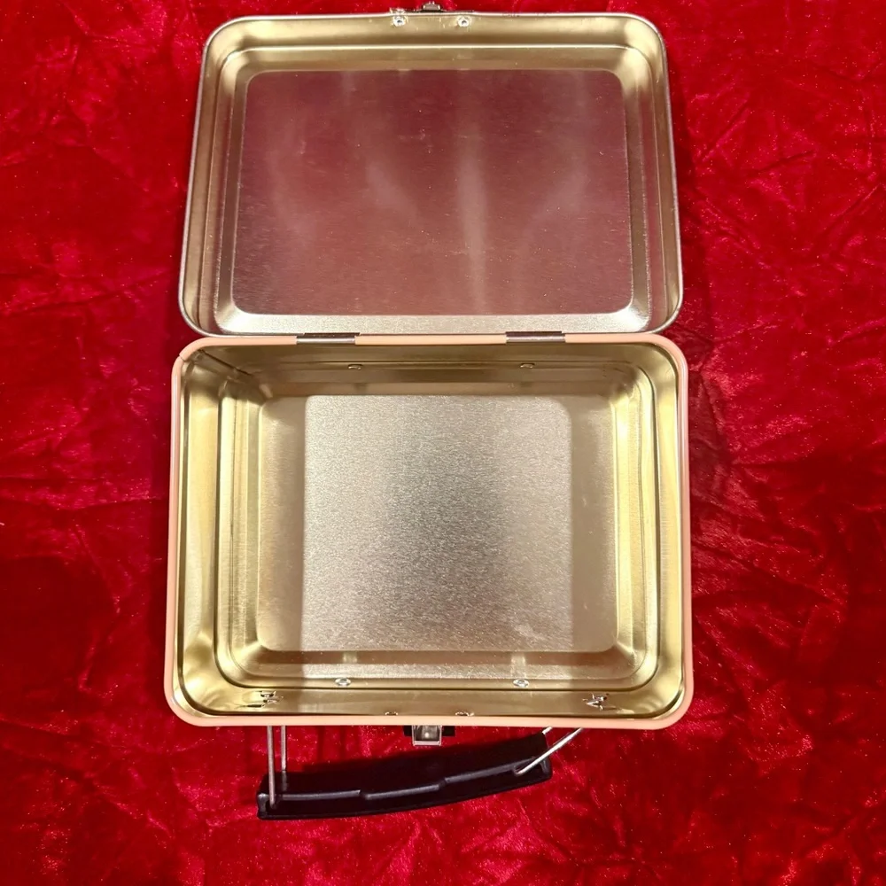 Vintage 1990s Hearts Flowers Tin Trinket Box • Mini Metal Box