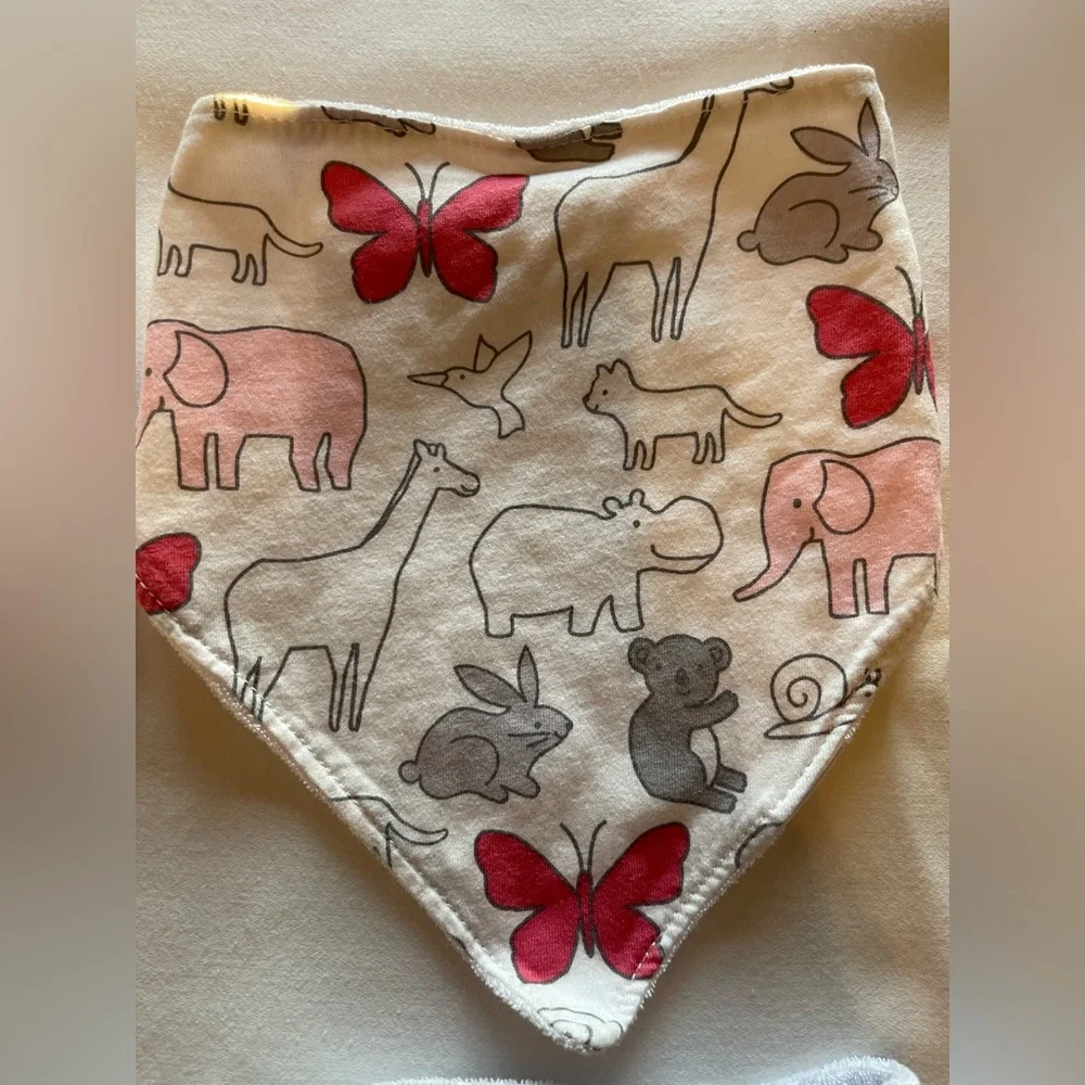 One size Animal Print and Polka Dot Baby Bandana Bibs