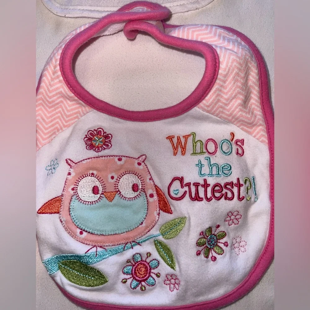Adorable baby girl Bibs~Pink, White, Yellow