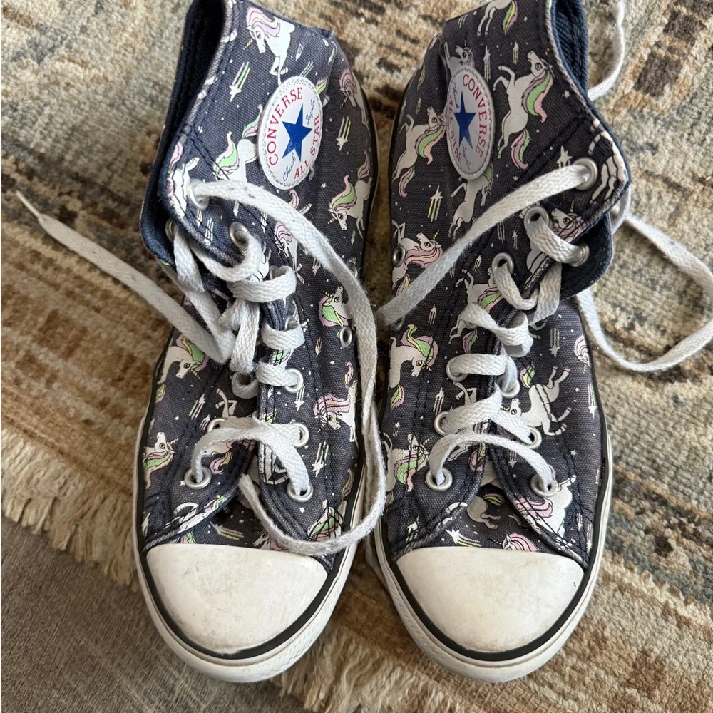 Converse Kids High-Top Sneakers - Black with Unicorns