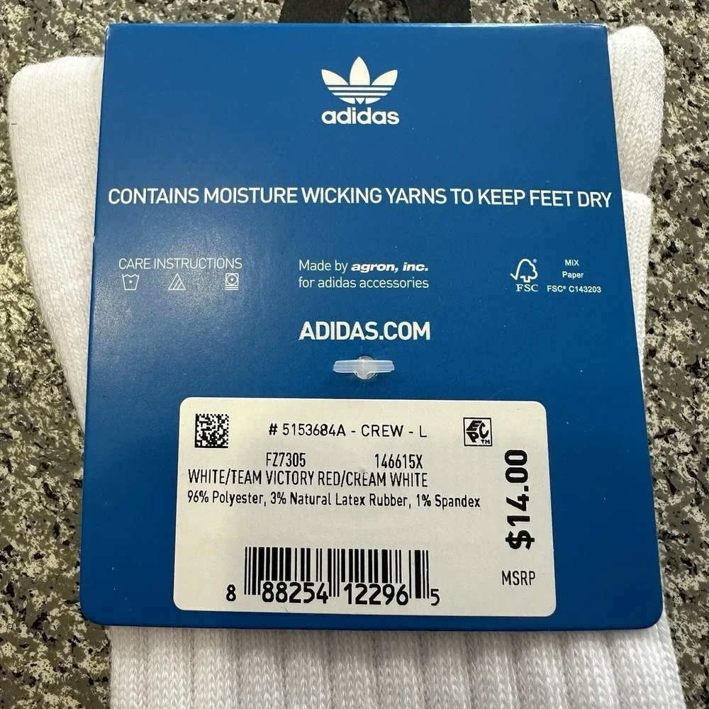 Adidas Eric Emanuel Crew Socks Mens L 6-12 Midnight Madness Basketball