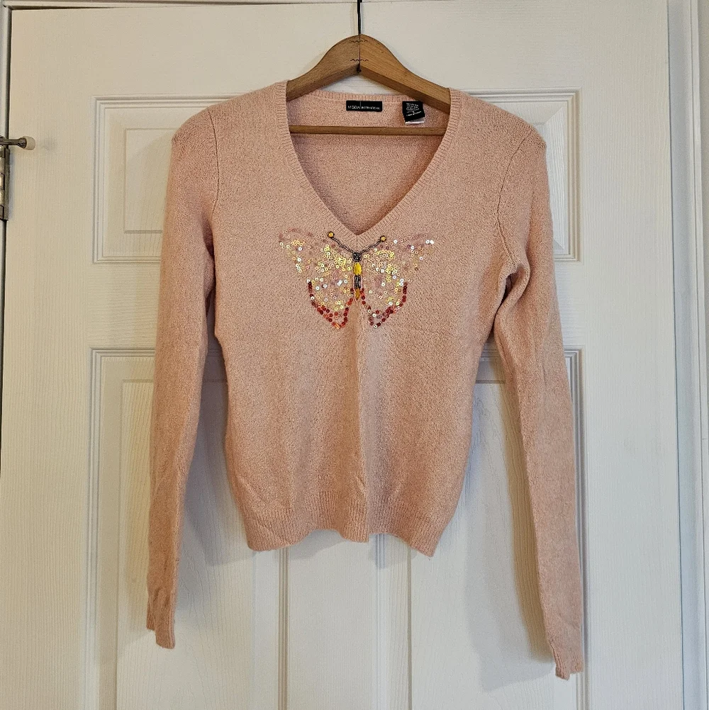 Vintage Moda International Butterfly Sweater Size Small