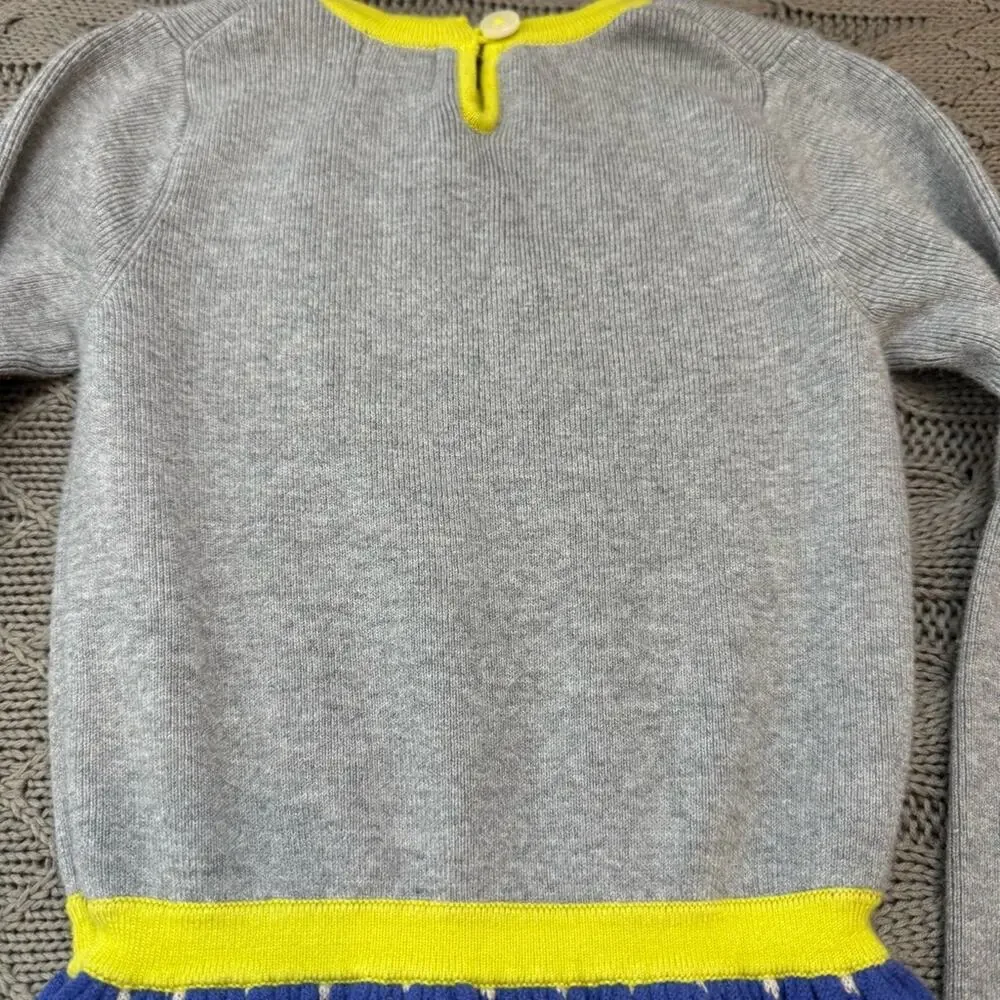 Mini Boden Stylish Gray and Blue Chevron Kids Dress ~ 2/3
