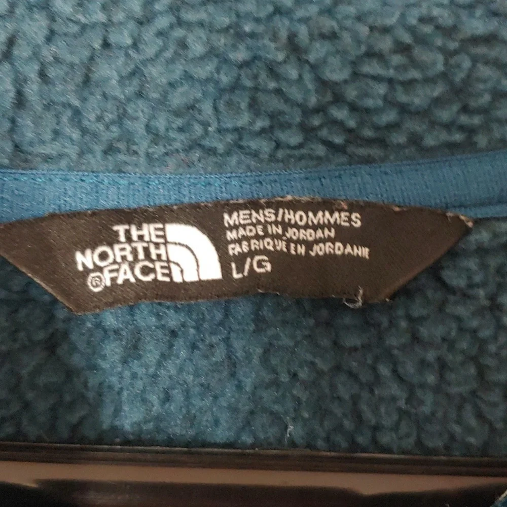 The North Face Men's Teal Blue Fleece Jacket Hoodie Size Large