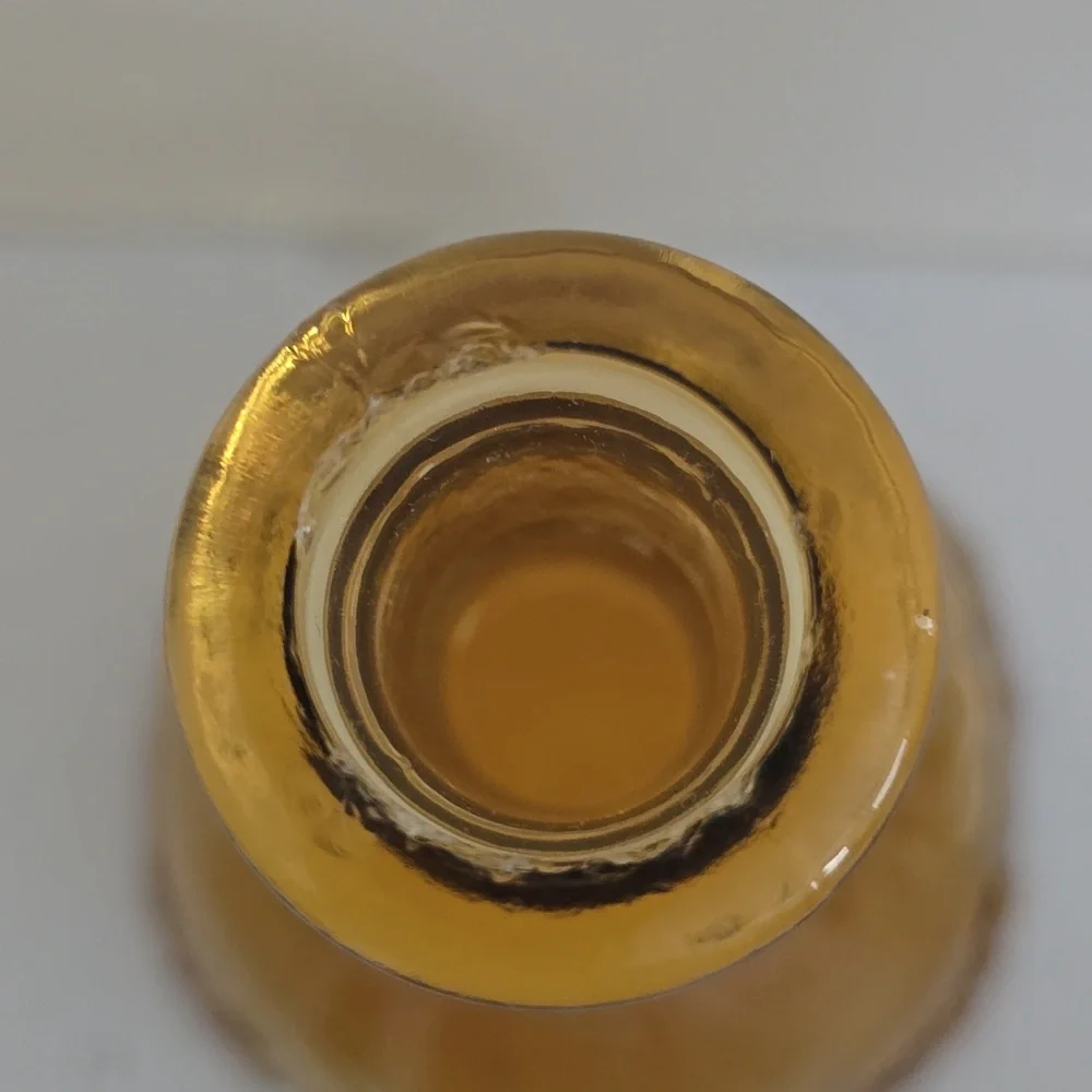 Vintage 1950s Empoli Three Fruits Pattern Amber Glass Decanter