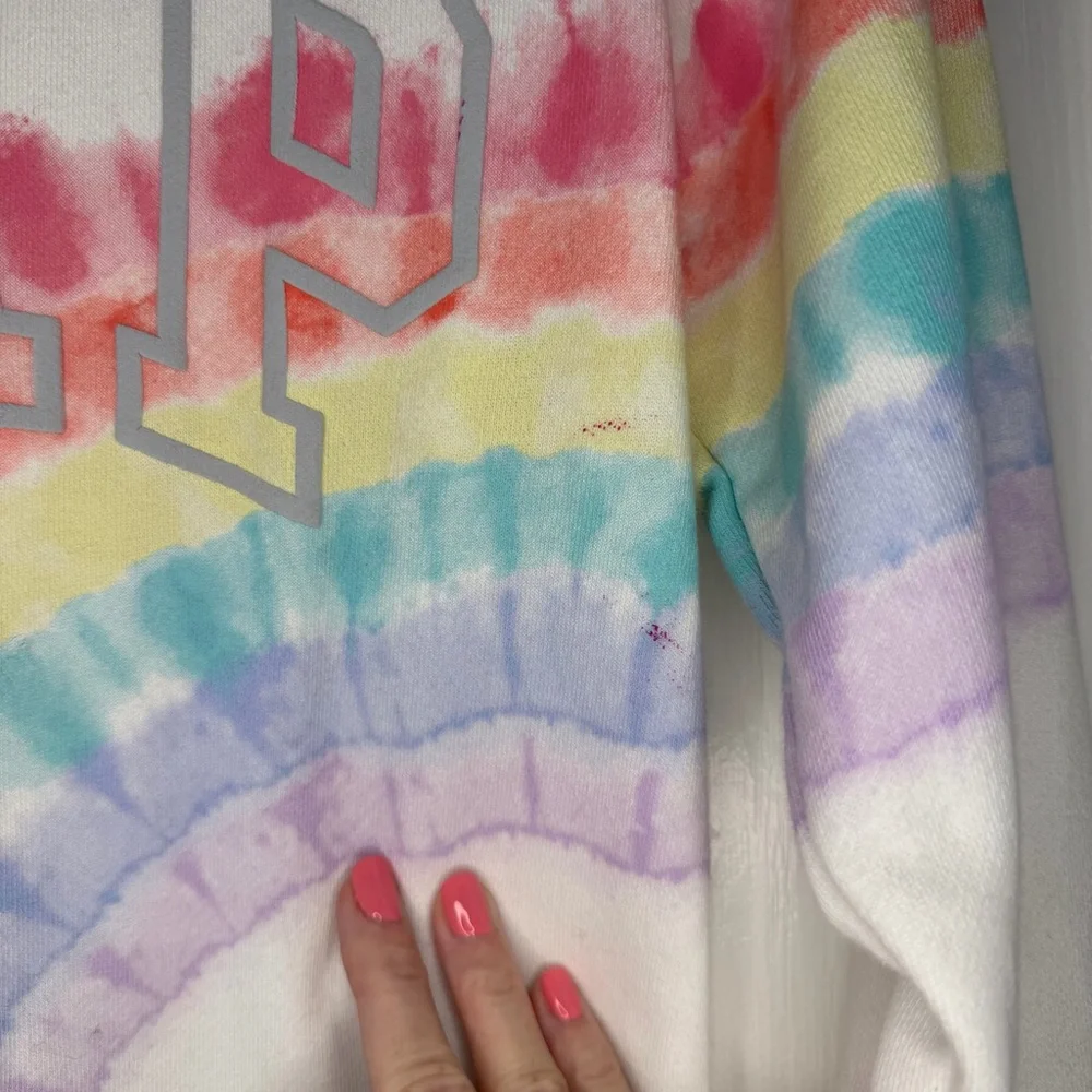 GAP Kids White Hoodie with Colorful tie dye Design size XL (12)