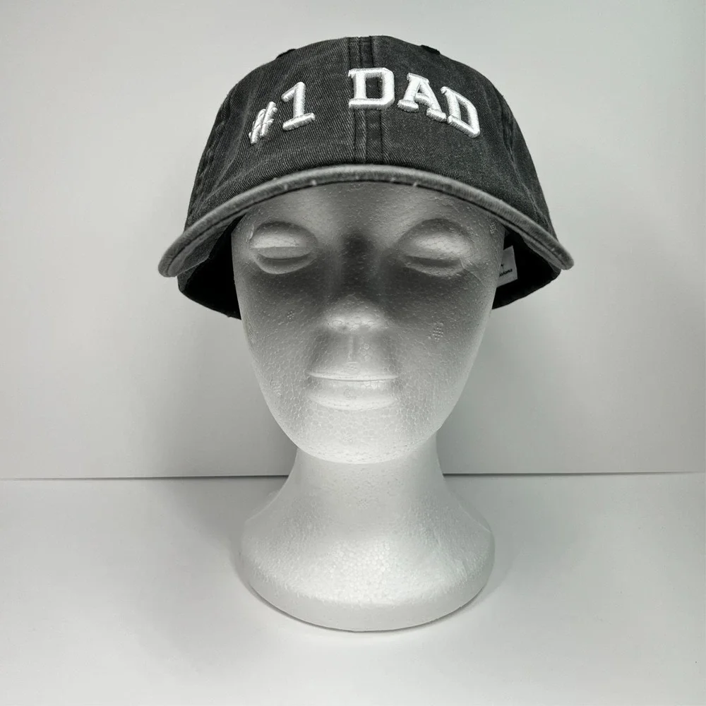 Tommy Bahama Hat Mens Embroidered #1 Dad Adjustable Baseball Cap Heathered Black