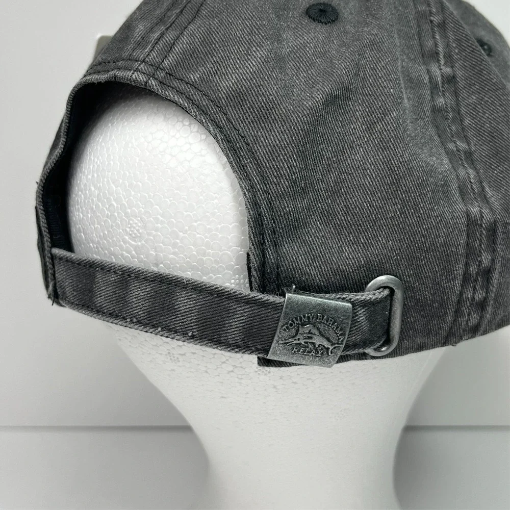 Tommy Bahama Hat Mens Embroidered #1 Dad Adjustable Baseball Cap Heathered Black