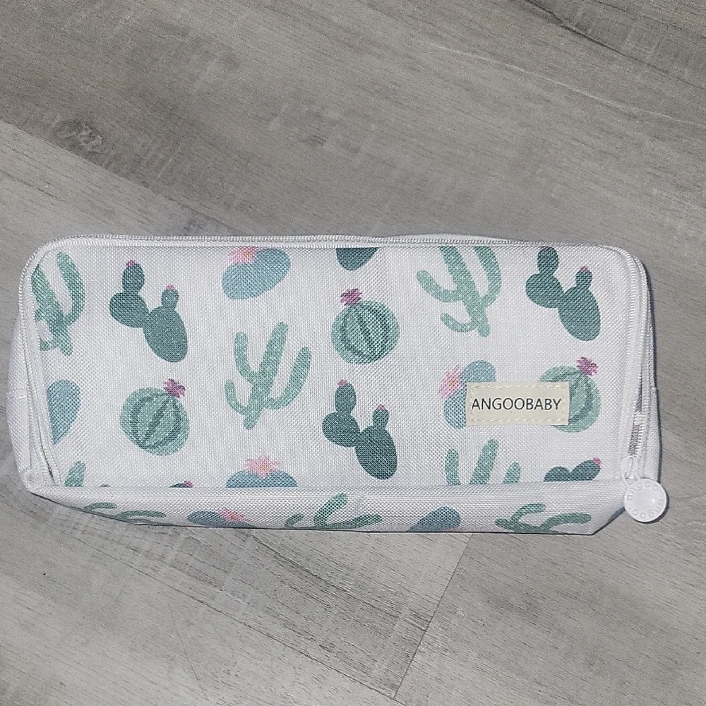 ANGOOBABY Large Pencil Case Big Capacity 3 Compartments Canvas Pencil Pouch