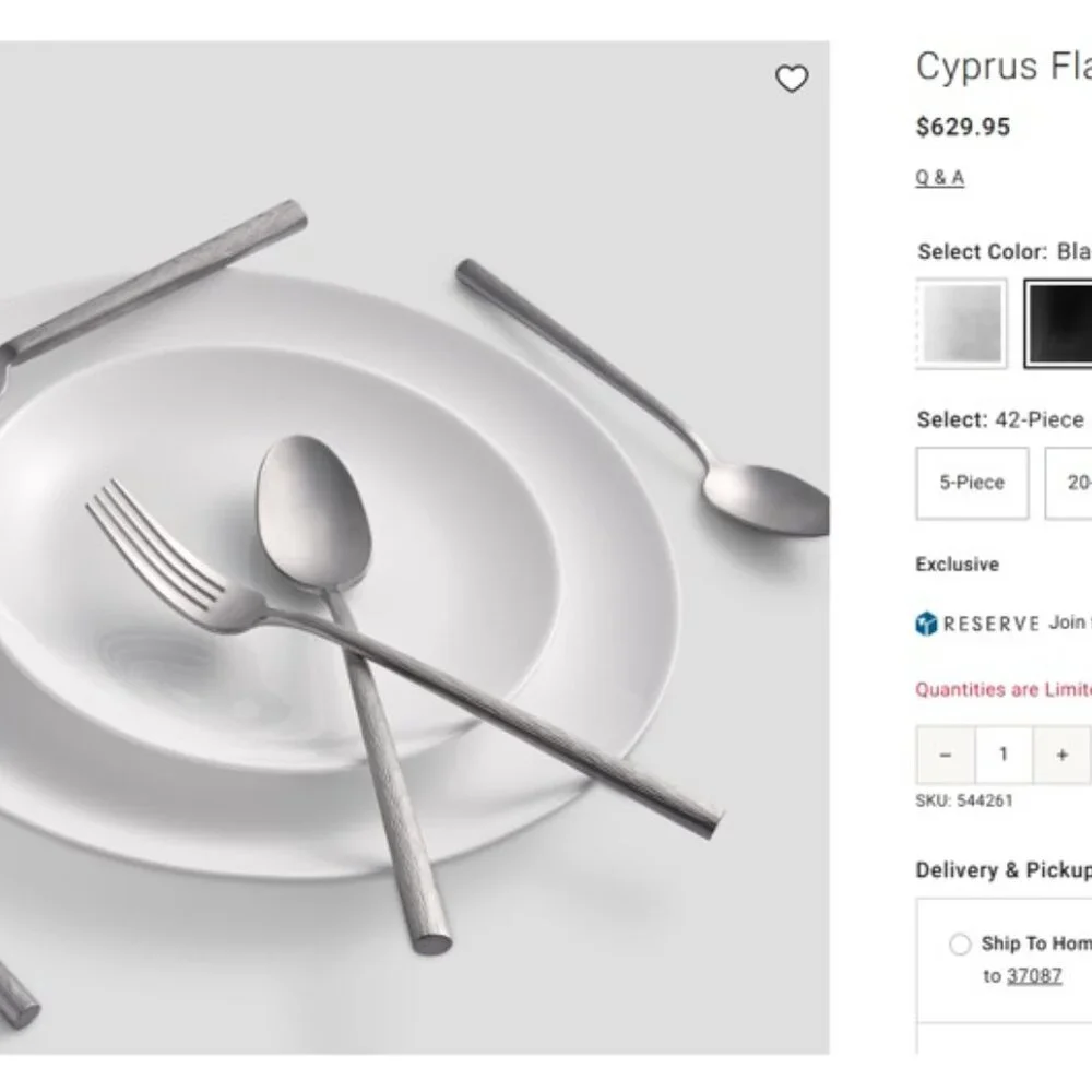 Williams-Sonoma Cyprus 42 piece flatware set