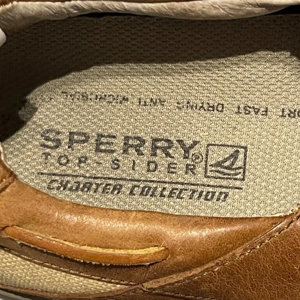 Sperry Men's Tan Leather Boat Shoes Size 10.5 Preowned