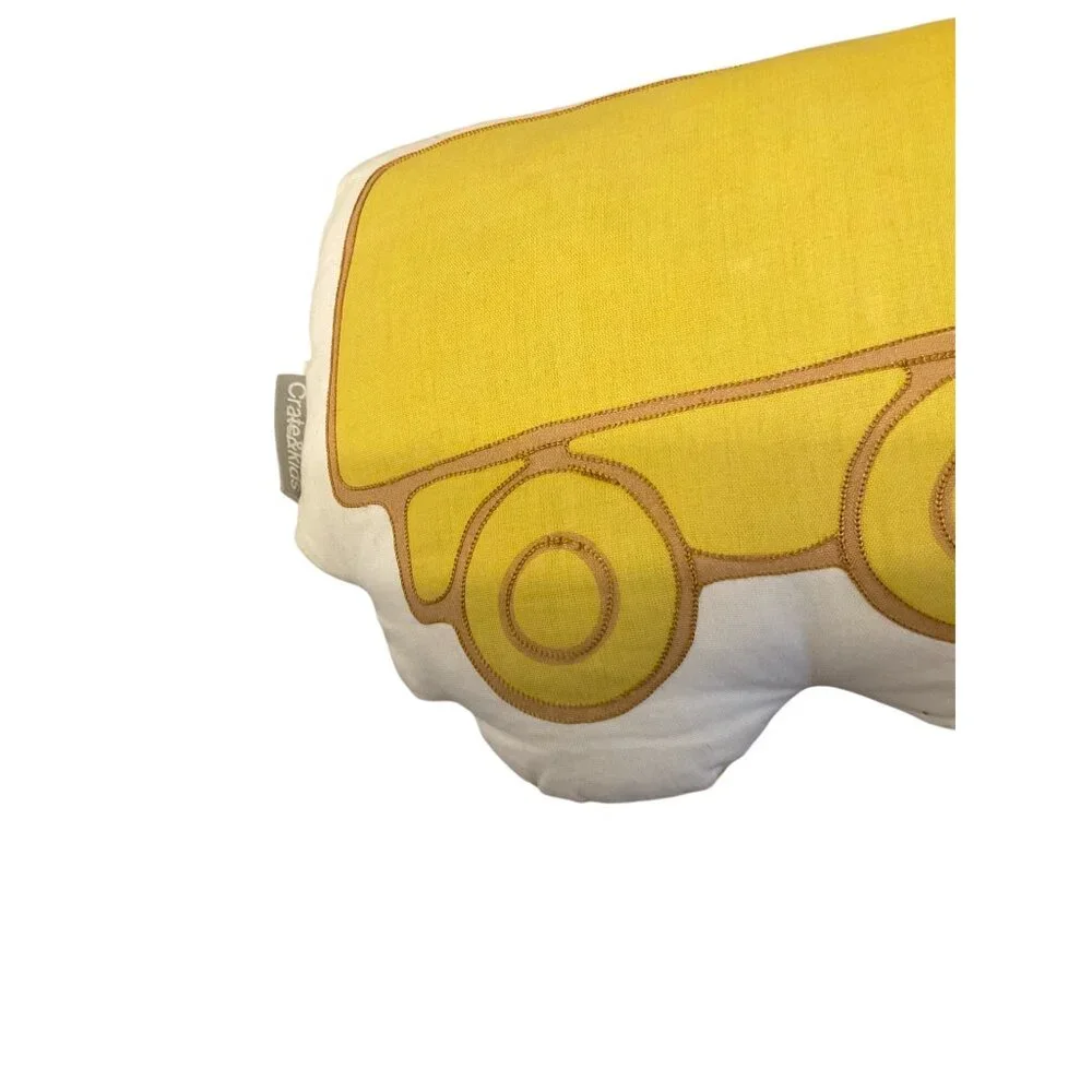 Crate & Barrel Kids Yellow Truck Shaped Decorative Pillow Nursery Bedroom Beddin