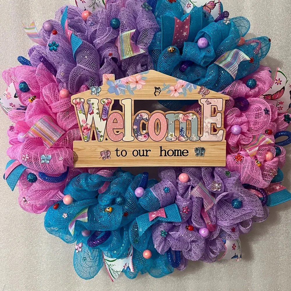 Colorful Welcome Wreath
